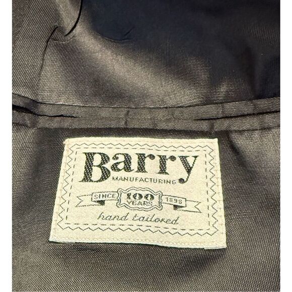 Barry Manufacturing Wool Tuxedo Jacket 42R Pants 39 Black Satin Trim Occasion Fo - Picture 7 of 9